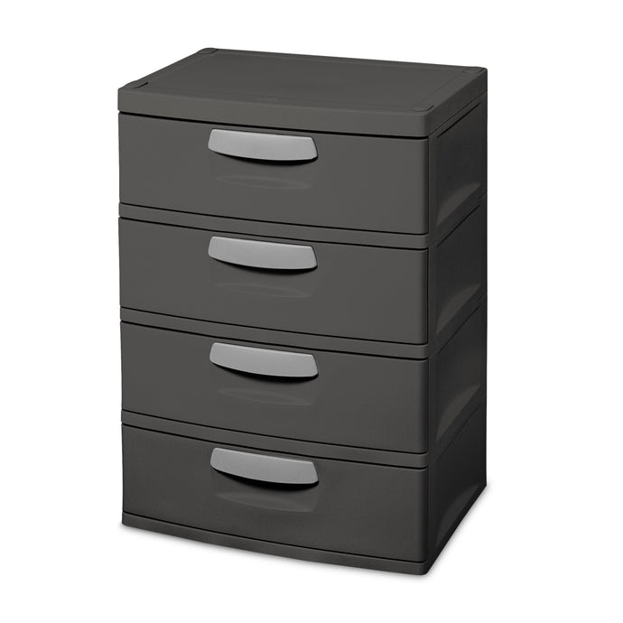 Sterilite, 4 Drawer Unit, Flat Gray
