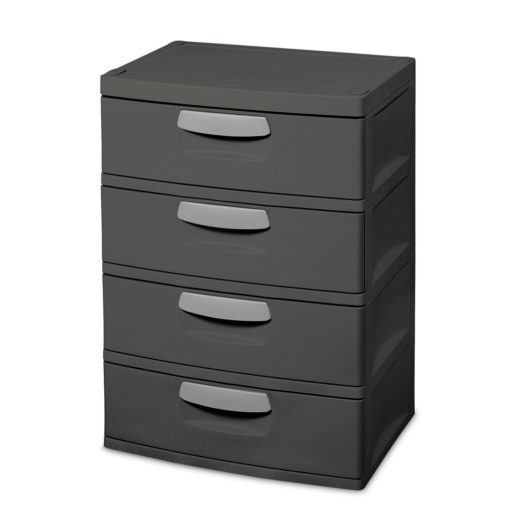 Sterilite, 4 Drawer Unit, Flat Gray