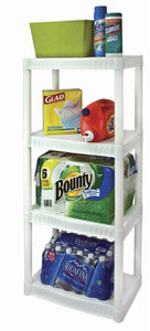 Plano 22"W x 14"D x 48"H 4-Shelf Shelving Unit, White
